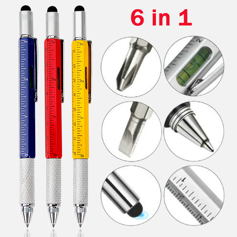 6 in 1 pena bolpoin multifungs - Office Technician ulasan dan harga