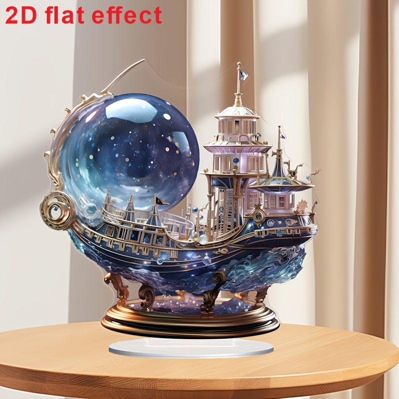 Figurine Kapal Akrilik Ungu Ga - Office Technologies ulasan dan harga