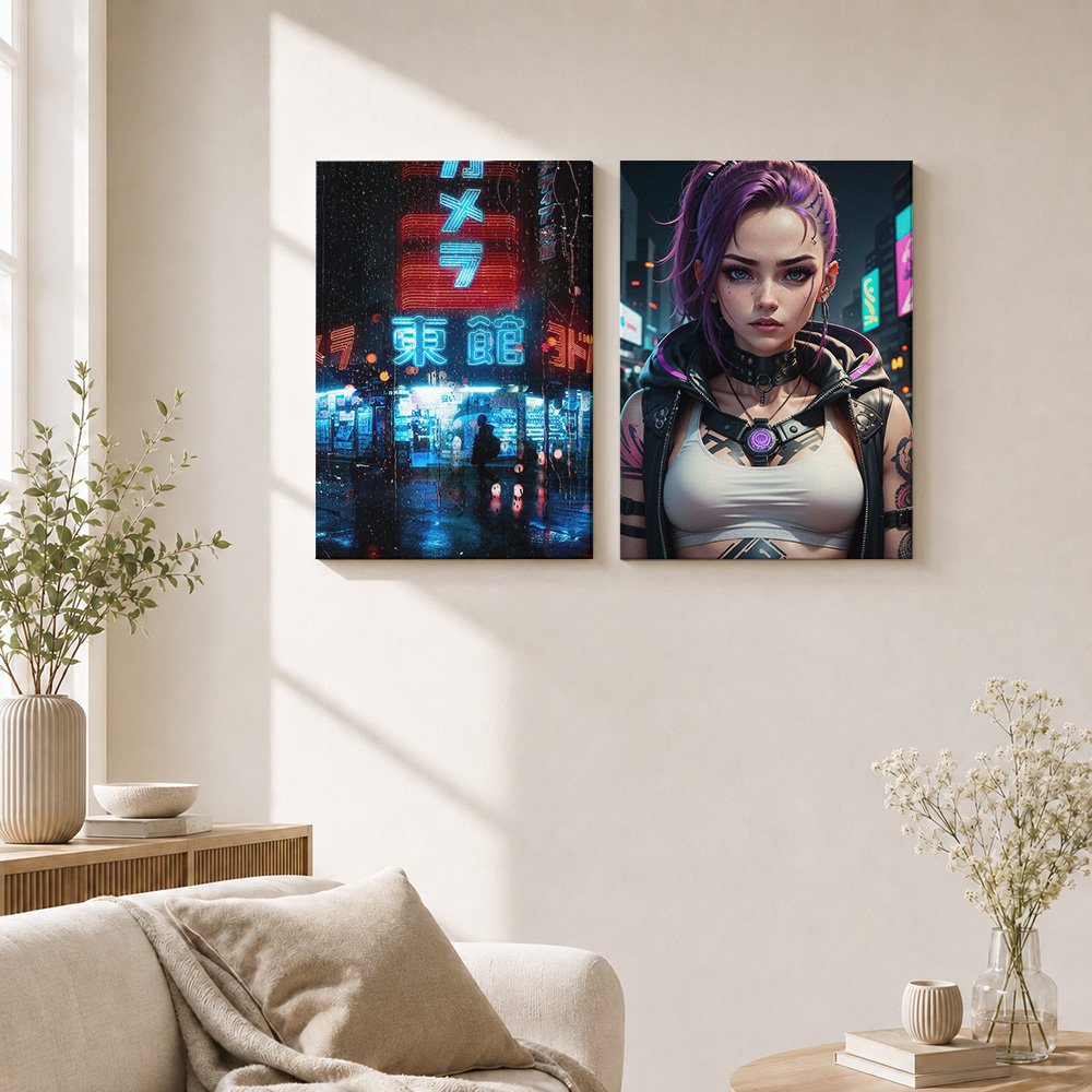 Poster Kanvas Cyberpunk, Foto  - Office Technologies ulasan dan harga